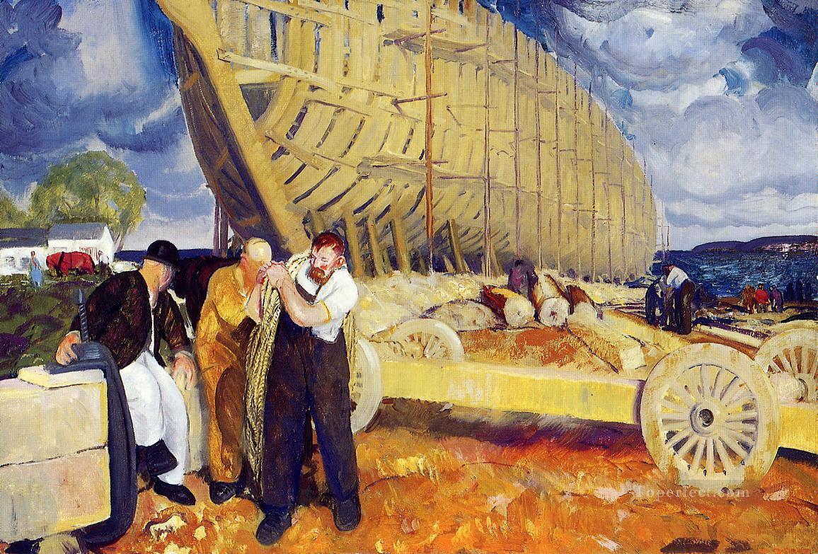 船の建造者 ジョージ・ウェスリー・ベローズ油絵